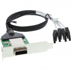 Support InLine® SAS à profil bas avec câble ext. SFF-8088 à int. 4x SATA 0.5m