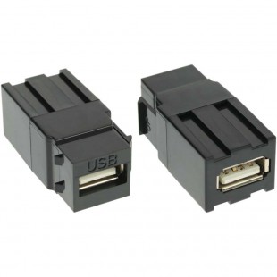 Module USB 2.0 Keystone Snap-In, USB 2.0 A femelle / femelle, boîtier blanc