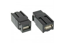 Module USB 2.0 Keystone Snap-In, USB 2.0 A femelle / femelle, boîtier blanc