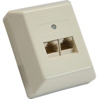 Plaque murale InLine® ISDN 2x RJ45 femelle 2x 8 ports