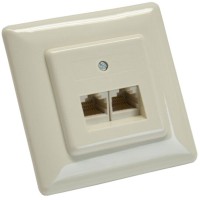 Plaque murale InLine® ISDN 2x RJ45 femelle 2x 8 ports