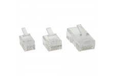 InLine® Modular Plug 8P8C RJ45 pour sertir le câble ruban RNIS 10 pcs. pack