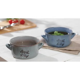 Lot de 6 : Ritzenhoff & Breker Tasse à soupe 'TASTY BLAU', 570 ml