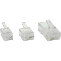 InLine® Modular Plug 8P8C RJ45 pour le sertissage du câble ruban RNIS 100 pcs. pack