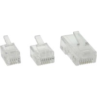 Fiche modulaire InLine® 6P4C / RJ11 pour câble plat, 10 pièces pack