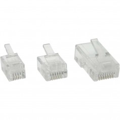 Fiche modulaire InLine® 6P4C / RJ11 pour câble plat, 10 pièces pack