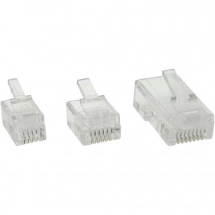 Fiche modulaire InLine® 6P4C RJ11 pour sertir le câble rond 10 pcs. pack