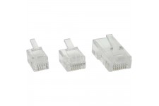 Fiche modulaire InLine® 4P4C RJ10 pour sertir le câble ruban 10 pcs. pack