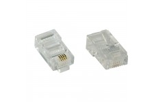 InLine® 100pcs Modular Plug 8P4C RJ45 pour le sertissage du câble ruban RNIS