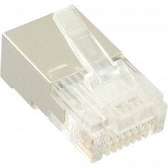 Connecteurs blindés mâles InLine® 8P8C RJ45 pour câbles ronds, 100 pièces. Pack