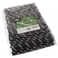 PAPSTAR Paille en papier 'pure', 150 mm, noir / blanc