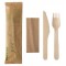 PAPSTAR Kit de couverts 'pure', en bois de bouleau, 3 pièces