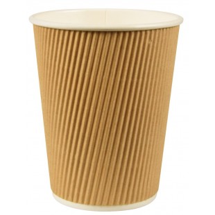 PAPSTAR Gobelet en carton 'pure' Ripple Wall, 0,3 l, beige