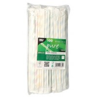 PAPSTAR Paille en papier 'Stripes', couleurs assorties