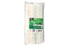 PAPSTAR Paille en papier 'Stripes', couleurs assorties