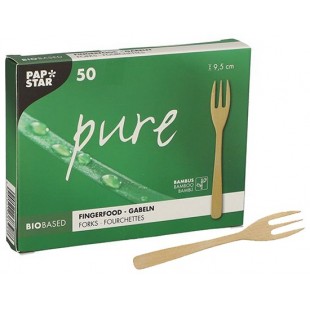 PAPSTAR Fourchette Fingerfood 'pure', 95 mm, naturel