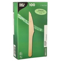 PAPSTAR Couteau en bois 'pure', ciré, longueur: 165 mm