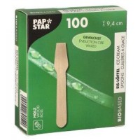 PAPSTAR Cuiller à glace en bois 'pure', cirée