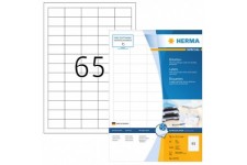 HERMA Étiquette pour jet d'encre, 66 x 33,8 mm, blanc