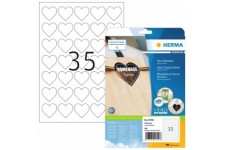 HERMA Étiquette en forme de coeur, diamètre: 35 mm, blanc