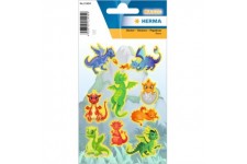 HERMA Sticker MAGIC 'Dragons', en plastique, fluo