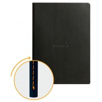 RHODIA Carnet piqûre textile RHODIARAMA, A5, ligné, noir