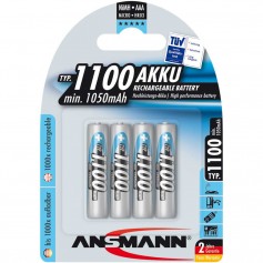 Ansmann accumulateur NiMH, Micro (AAA), 1100mAh, 4 x blister (5035232)