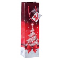 sigel Sac cadeau de Noël pour bouteille 'Stardust', 157 g/m2