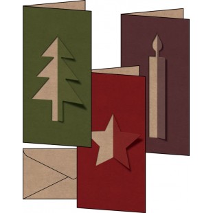 sigel Set de cartes de Noël 'Cut-out style', A6, pour