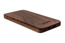 InLine® USB PowerBank 5.000mAh “Woodplate“ avec écran à LED en bois de noyer véritable