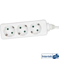 Power Strip InLine® 3 ports 3x Type F allemand avec sécurité enfant blanche 3m