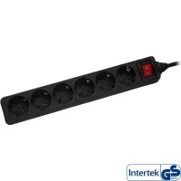 Bloc d'alimentation InLine® 6 ports 6x type F allemand avec interrupteur d'alimentation 5 m Câble noir
