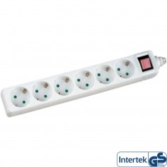 Bloc d'alimentation InLine® 6 ports 6x de type F allemand avec interrupteur et sécurité enfants blanc 1,5 m