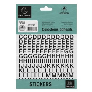 EXACOMPTA Lettres auto-adhésives A-Z, 10 mm, noir