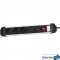 Power Strip InLine® 3 ports avec protection 3x Type F allemand avec interrupteur argenté 1.5m