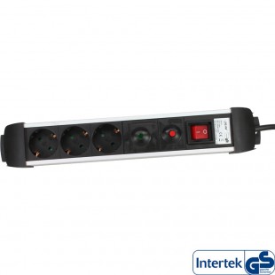 Power Strip InLine® 3 ports avec protection 3x Type F allemand avec interrupteur argenté 1.5m
