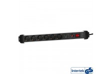 Power Strip InLine® 6 ports avec protection 6x Type F allemand avec interrupteur argent 1.5m