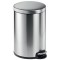 DURABLE Poubelle à pédale en acier inox., rond, 12 l, argent