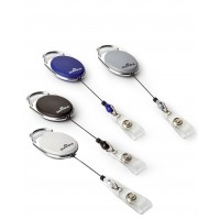 DURABLE 10X Porte-carte avec enrouleur, oval, gris