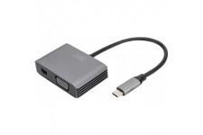 DIGITUS Adaptateur graphique USB-C 4K 2en1 Mini DisplayPort