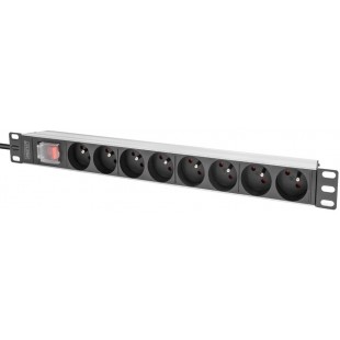 DIGITUS Multiprise 19', 8 prises, 1 U, avec interrupteur