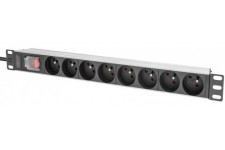 DIGITUS Multiprise 19', 8 prises, 1 U, avec interrupteur