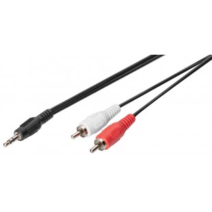 DIGITUS Câble audio adaptateur, fiche jack 3,5 mm, 2,5 m