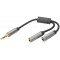 DIGITUS Adaptateur casque audio, jack mâle 3,5 mm, noir/gris