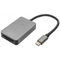 DIGITUS Lecteur de carte USB-C High Speed, 2 ports, gris