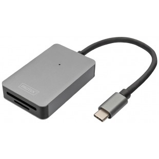 DIGITUS Lecteur de carte USB-C High Speed, 2 ports, gris