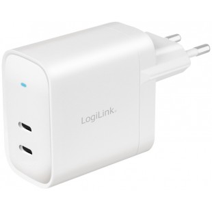 LogiLink Adaptateur de prise USB, 2x USB-C PD, 40 W, blanc