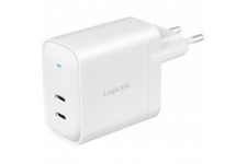 LogiLink Adaptateur de prise USB, 2x USB-C PD, 40 W, blanc