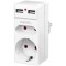 LogiLink Adapterstecker mit 2x USB-Ports, Eurosteckdose &
