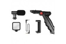 LogiLink Kit de vlogging avec lumière LED, avec microphone